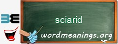 WordMeaning blackboard for sciarid